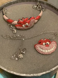 Swarovski Very RARE Alice in Wonderland Cheshire Cat Bracelet & Necklace Set WOW - Picture 1 of 21