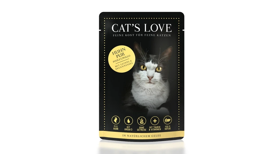 Cat's Love Adult Huhn Pur Lein�l Brennessel 12x 85 g Nassfutter getreidefrei - Bild 1 von 1