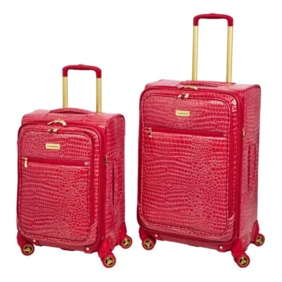 *Samantha Brown 2-PC Summer Croco 22" Carry-On & 26" Spinner Set - Watermelon - Image 1 of 3