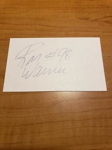RON WARNER - FOOTBALL - AUTOGRAPH SIGNED - INDEX CARD -AUTHENTIC - A4895