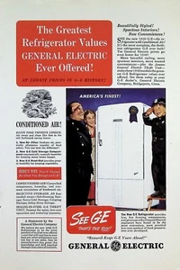 VINTAGE 1940s Print Ad ~ General Electric Refrigerator ~ Beautifully Styled!... - Picture 1 of 1