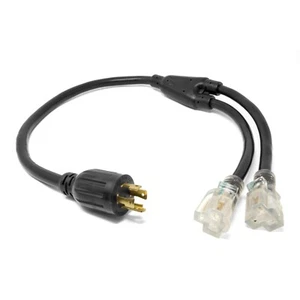 WEN PC1405 3 ft. 10-Gauge SJTW Generator Extension Cord Splitter - Picture 1 of 4