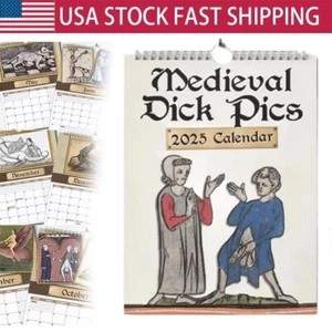 2025 Calendar Rude Calendar Present Strange Medieval Dick Wall Medieval Dick - Picture 1 of 9