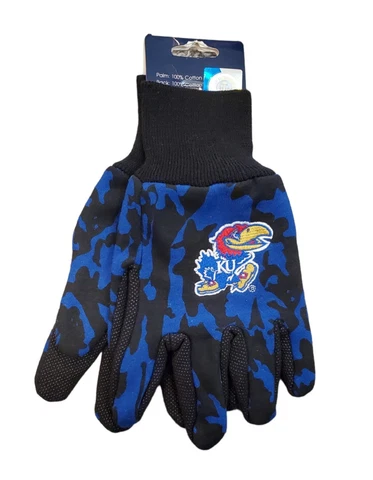 Kansas Jayhawks Utility Sport Gloves New with Tags One Size Licensed NCAA Wear Cover