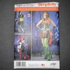 SIMPLICITY 1091 Patrón de Costura Adulto Disfraz Batman Villanos Talla 14-22 SIN CORTAR - Imagen 1 de 4