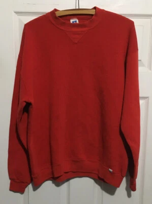 Sudadera De Colección Para Hombre XL Russell Blank Cuello Redondo EE. UU. Roja Foto 1 de 4
