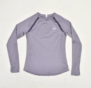 Under Armour Women's T Shirt Long Sleeve Polyester Purple Size S Fitted Coldgear - Picture 1 of 8
