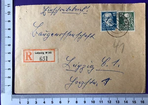 Alliierte Besetzung SBZ MiNr 218 225 MiF auf RECO-Brief Leipzig 13.4.1951 - Picture 1 of 5