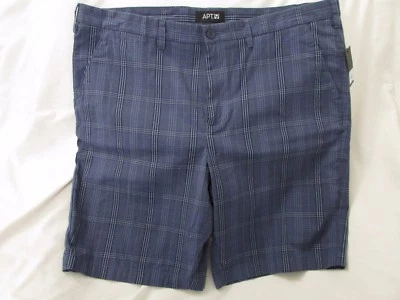 Pantalones Cortos Informales Para Hombre "Apt 9" Talla 42, Indigo Sky (A Cuadros Azules) Premier Flex Elastizados Foto 1 de 4