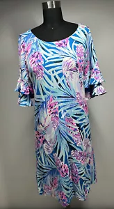 Lily Pulitzer LULA Kleid mehrfarbig Vogel Blumen Rüschenärmel dehnbar Gr. XS - Bild 1 von 8