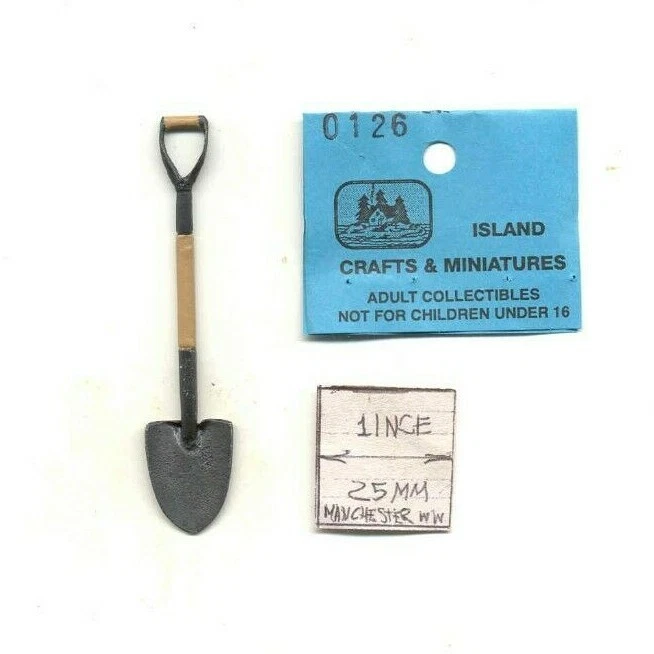 Spade Shovel - Tool Dollhouse 1/12 Scale Cast Metal Miniature Isl0126