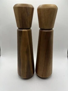Vintage Salz & Pfeffermühlen aus Holz groß MCM 11x3,5 cm - Bild 1 von 5