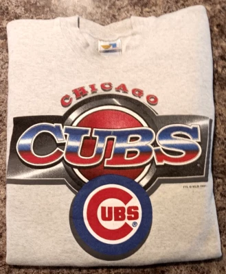 Ropa deportiva vintage Chicago Cubs cuello redondo Artex doble cara 1997 longitud 23 ancho Foto 1 de 4