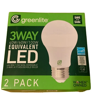 48 A19 3-Way LED Bulbs Bright White 3000k 40W 60W 100w Equivalent Non-Dimmable - Image 1 of 4