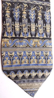 Dani мужской шелковый галстук 60 «X 4» многоцветный искусный геометрический с горизонтальными полосками - Изображение 1 из 4