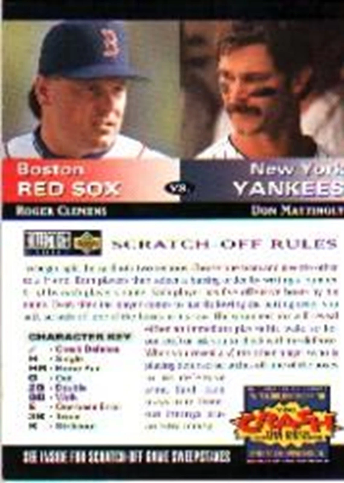 1994 Collector's Choice Team vs. Team #3 Roger Clemens Don Mattingly