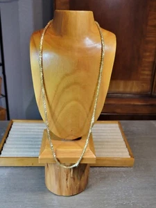 Vintage Signed Korea Gold Tone 30" Long Necklace Mobwife Retro Costume Jewelry - Picture 1 of 11