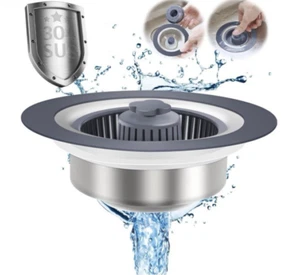 Sink Drain Strainer 3 in 1 Kitchen Sink Drain Strainer & Stopper Filter Plug - Picture 1 of 11