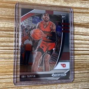 OBI TOPPIN SILVER PRIZM ROOKIE CARD JERSEY #1 DAYTON RC KNICKS 2020 Panini Prizm - Picture 1 of 2