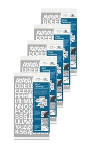 Chartpak 3/4-inch White Stick-on Vinyl Letters & Numbers (01026), 5 PACKS - Picture 1 of 1