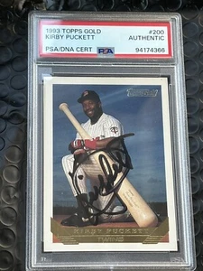 Kirby Puckett Minnesota Twins Signed Autograph 1993 Topps Gold Psa Card - Picture 1 of 5