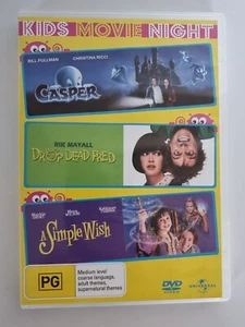 Kids Movie Night, DVDS. Drop Dead Fred, Casper And A Simple Wish - Picture 1 of 5