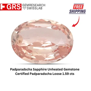 Padparadscha Saphir unbeheizt Edelstein zertifiziert Padparadscha lose 1,59 cts - Bild 1 von 6