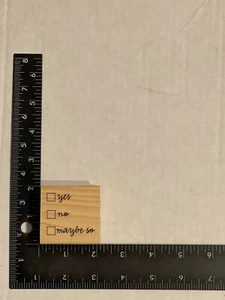 CraftSmart Holzhalterung Gummistempel "ja nein vielleicht so" - Neu - Bild 1 von 2