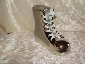 Silver Tennis Shoe BANK with Laces ~ Great Way To Save $ For Real Tennis Shoes ~ - Picture 1 of 5