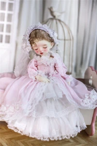 BJD 1/6 Puppenkleidung Set Hut + Kleid + Korsett + Innenkleid + Socken für YoSD - Bild 1 von 6
