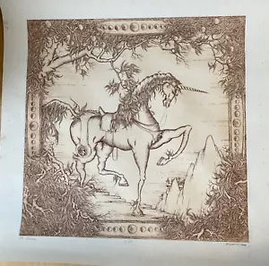 Vintage FANTASTIC DAN MITRA THE UNICORN LE 35/250 Signed numbered Art Print - Picture 1 of 10