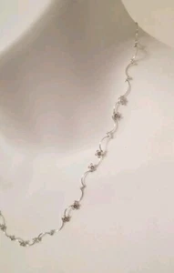 Dainty Daisy Chain Silvertone Necklace Adjustable Up To 17.5" NEW OLD STOCK  - Picture 1 of 7