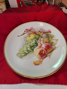Vintage Empire CT Altwasser Bavara 8.5"  Hand Painted fruit plate, Gold Trim - Picture 1 of 5
