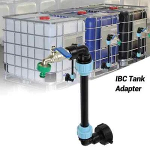 3/4" IBC Tank Outlet Tap Rain Barrel Rainwater Container Gooseneck Adapter UK - Picture 1 of 13