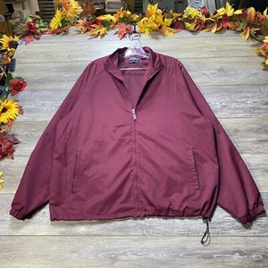 PGA Jacket Size Large Maroon Red Windbreaker Full Zip Lined Pockets Men’s Golf - Picture 1 of 12