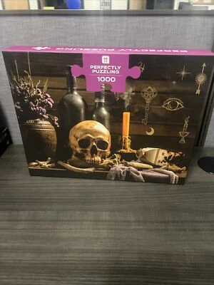 NEW Sealed HTF Mystical Perfectly Skull Spooky Bones Candle 1000 Piece Puzzle - Image 1 of 4