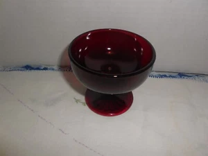 Anchor Hocking Royal Ruby: Twisted/Balled Stem 5 0z Sherbet/Dessert Dish - Picture 1 of 4