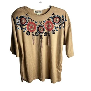 Vintage Michael Carrie Brown Blouse Size Medium - Picture 1 of 4