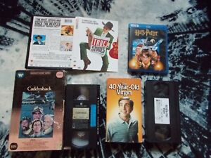 Caddyshack (1980) clamshell 1981 VHS, 40 Virgin VHS, Harry Potter #1 Blu-ray DVD