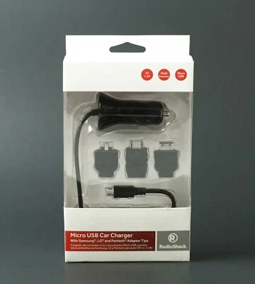  Cargador Micro USB para Coche con USB RadioShack Samsung LG Pantech 2731117 5V 1.2A NUEVO Foto 1 de 4