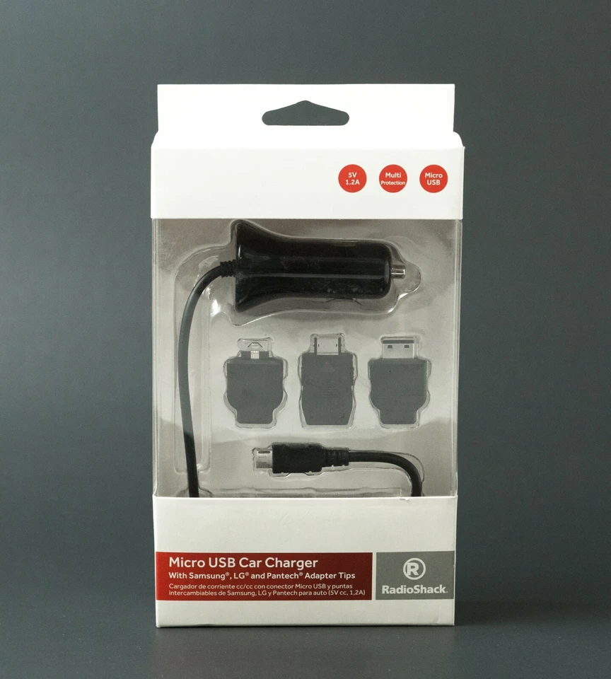  Cargador Micro USB para Coche con USB RadioShack Samsung LG Pantech 2731117 5V 1.2A NUEVO Foto 1 de 4
