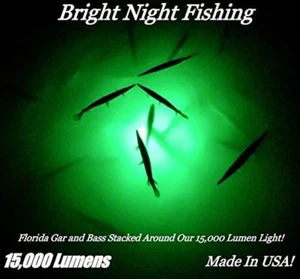 Light Waterproof Ac Plug 15,000 Lumens 300 LED Green 30Ft Cord Underwater Submer - Picture 1 of 8