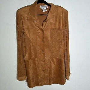 Vintage Peter Popovitch Top Gr. M Braun Wildlederimitat Made in USA - Bild 1 von 7