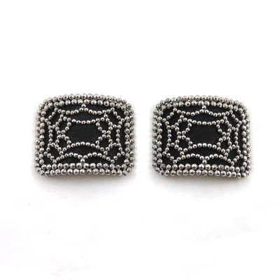 Par de clips de zapatos franceses de acero cortados vintage Foto 1 de 4