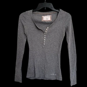 Aeropostale Stretch grau Henley Top Gr. S Elena Gilbert Bella Swan Twilight Y2K - Bild 1 von 5