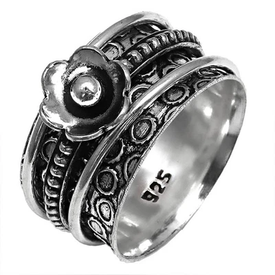 Joias de prata feitas à mão Spinner Anxiety "8" - Imagem 1 de 4