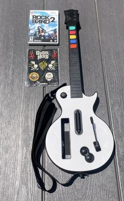 Nintendo Wii GUITAR HERO 3 Controller + Wii remote + Rock Band 2  bundle - Image 1 of 4