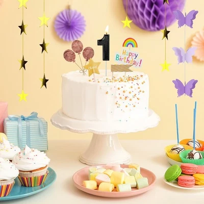 Velas de cumpleaños en forma de pista de 12 años en negro y rojo, diseño 3D, decoración de pasteles Foto 1 de 4