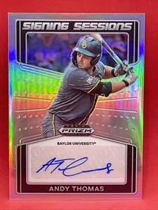 Selecciones del draft Prizm 2022 #SS-AT Andy Thomas sesiones de firma automático plateado Baylor - Imagen 1 de 2