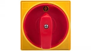 Łącznik krzywkowy 0-1 4P 25A do wbudowania z pokrętłem żółto/czerwonym blokowany - Picture 1 of 1